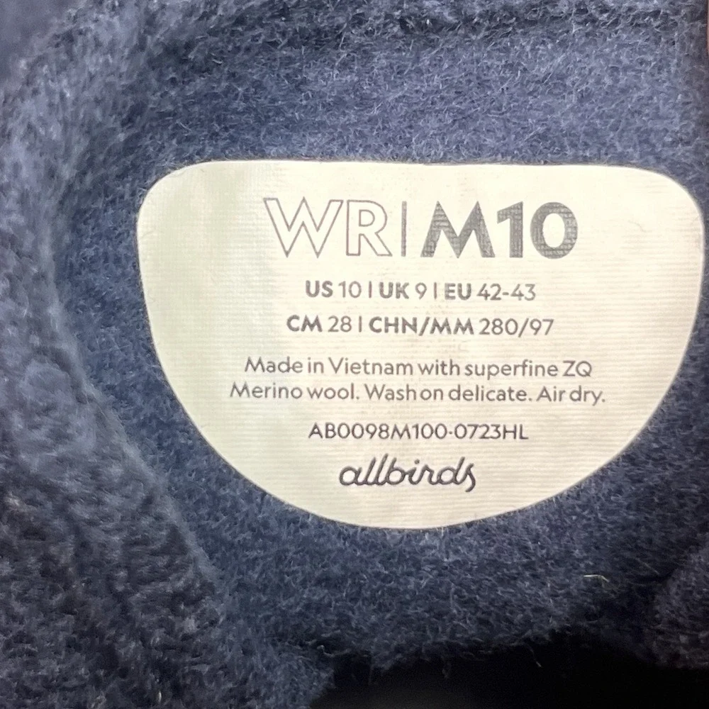 Allbirds Men's Shoes Size 10‎ Merino Wool Dark Blue